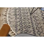  Tepih BERBER AGADIR G0522 krug krem / siva rese čupavi krug 160 cm