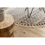  Tepih BERBER AGADIR G0522 krug krem / siva rese čupavi krug 160 cm