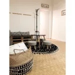 Tepih BERBER ETHNIC G3802 krug crno / bijeli Fringe shaggy krug 160 cm