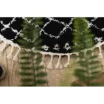 Tepih BERBER ETHNIC G3802 krug crno / bijeli Fringe shaggy krug 160 cm