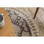  Tepih BERBER TANGER B5940 okrugli bež / smeđi S resama čupavi okrugli 120 cm