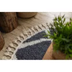  Tepih BERBER CROSS B5950 krug siva / bijela rese čupavi krug 120 cm
