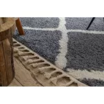 tepih BERBER CROSS B5950 siva / bijela Rojt shaggy 180x270 cm