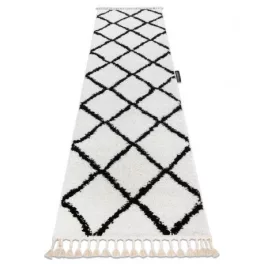  Tepih, podloga za trčanje BERBER CROSS bijela -60x250 cm