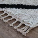 tepih BERBER CROSS bijela Rojt shaggy 80x150 cm