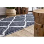 Tepih, podloga za trčanje BERBER CROSS siva -80x250 cm