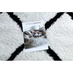  Tepih BERBER CROSS bijeli Fringe shaggy krug 160 cm