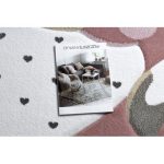 PETIT tepih FLAMINGOS Flamingók szív krém 80x150 cm