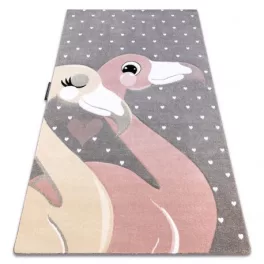 PETIT tepih FLAMINGOS Flamingók szív szürke 140x190 cm