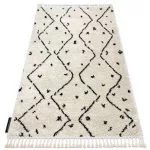 tepih TETUAN B751 cikcakk krem Rojt shaggy 80x150 cm