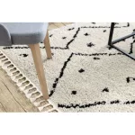 tepih TETUAN B751 cikcakk krem Rojt shaggy 80x150 cm