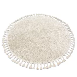  Tepih BERBER 9000 krug krem Fringe shaggy krug 120 cm
