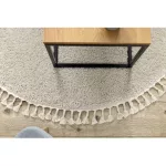  Tepih BERBER 9000 krug krem Fringe shaggy krug 120 cm