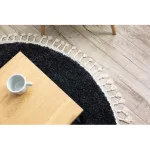  Tepih BERBER 9000 okrugli sivi Fringe shaggy okrugli 160 cm