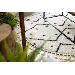  Tepih TETUAN B751 krug cik-cak krem Obrubljen čupavi krug 160 cm