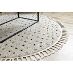  Tepih BERBER SYLA B752 krug točkice krem rese čupavi krug 160 cm