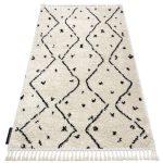 tepih TETUAN B751 cikcakk krem Rojt shaggy 160x220 cm