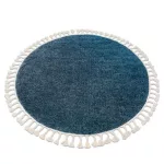 Tepih BERBER 9000 krug plavi Fringe shaggy krug 120 cm