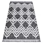 tepih MAROC P642 Gyémánt, Cikcakk siva / bijela Rojt Berber shaggy 120x170 cm