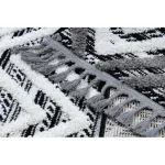 tepih MAROC P642 Gyémánt, Cikcakk siva / bijela Rojt Berber shaggy 120x170 cm