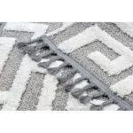 tepih MAROC P655 labirintus, görög siva / bijela Rojt Berber shaggy 120x170 cm