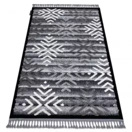   tepih MAROC P658 Hópelyhek crne / siva Rojt Berber shaggy 120x170 cm