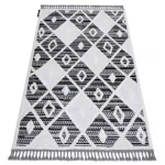 tepih MAROC P662 gyémánt crne / bijela Rojt Berber shaggy 120x170 cm