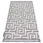 tepih MAROC P655 labirintus, görög siva / bijela Rojt Berber shaggy 160x220 cm