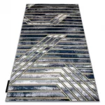 Modern DE LUXE 460 Vonalak - tamnoplava / arany 140x190 cm tepih