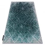 Modern DE LUXE 626 geometriai, gyémánt - siva / zelena 140x190 cm tepih