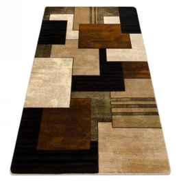    Kab. Kraljevski tepih 5367 Geometrijski 3D - crno/smeđi 100x200 cm