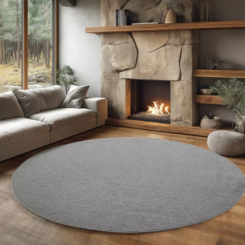 Ay. Helix modern okrugli tepih 200 x 200 cm 2200 srebrni