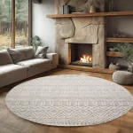 Ay. Helix modern okrugli tepih 160 x 160 cm 2202 krem