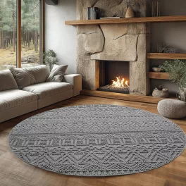 Ay. Helix modern okrugli tepih 160 x 160 cm 2202 srebrni