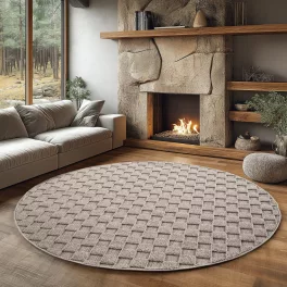 Ay. Helix modern okrugli tepih 160 x 160 cm 2203 bež