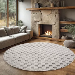 Ay. Helix modern okrugli tepih 160 x 160 cm 2203 krem
