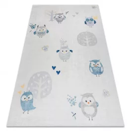   BAMBINO 1161 mosható tepih Baglyok gyerekeknek csúszásgátló - szürke 160x220 cm