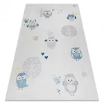 BAMBINO 1161 mosható tepih Baglyok gyerekeknek csúszásgátló - szürke 140x190 cm