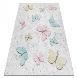   BAMBINO 1610 mosható tepih Pillangók gyerekeknek csúszásgátló - krém 140x190 cm