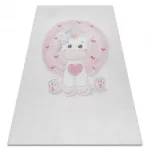BAMBINO 1128 mosható tepih Egyszarvú gyerekeknek csúszásgátló - krém 80x150 cm