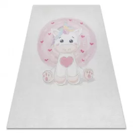   BAMBINO 1128 mosható tepih Egyszarvú gyerekeknek csúszásgátló - krém 80x150 cm
