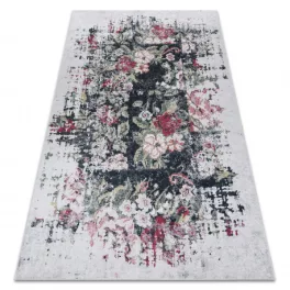   ANDRE 1816D mosható tepih virágok vintage csúszásgátló - bijela / crvena 160x220 cm
