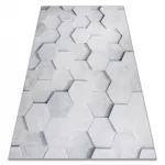 ANDRE 1180 mosható tepih Méhsejt, hatszögletű 3D csúszásgátló - siva 120x170 cm