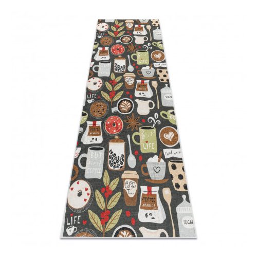  Kab. ANDRE 1297 perivi tepih Šalica, kava. za kuhinju. protuklizna - smeđa 80x200 cm