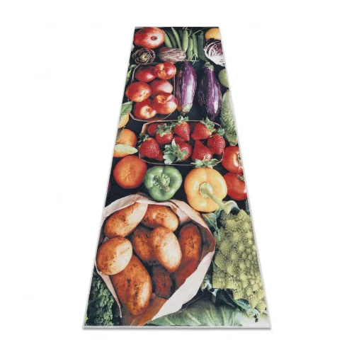  Kab. ANDRE 1711 perivi tepih Voće i povrće, kuhinja protuklizna - zelena 80x200 cm