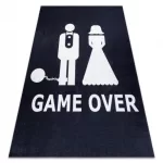 Mosható tepih BAMBINO 2104 'Game over' esküvő, legénybúcsú, csúszásgátló - crne 120x170 cm