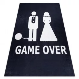   Mosható tepih BAMBINO 2104 'Game over' esküvő, legénybúcsú, csúszásgátló - crne 80x150 cm