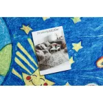 BAMBINO 2265 mosható tepih tér űrrakéta gyerekeknek csúszásgátló - kék 80x150 cm