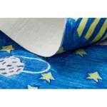 BAMBINO 2265 mosható tepih tér űrrakéta gyerekeknek csúszásgátló - kék 160x220 cm