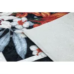 ANDRE 2300 mosható tepih virágok, cikcakk csúszásgátló - crne / bijela 80x150 cm